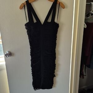 bebe Black Ruched Mini Dress